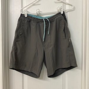 Birddog men’s short with inner short liner. Large. Grey/sky blue.